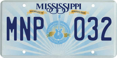 MS license plate MNP032