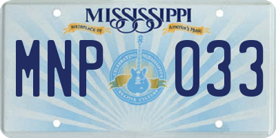 MS license plate MNP033