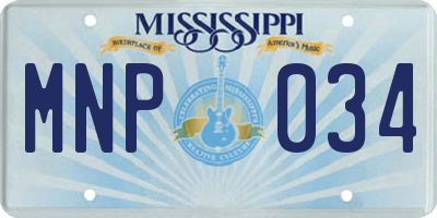 MS license plate MNP034