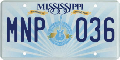 MS license plate MNP036