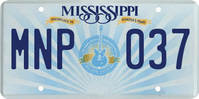 MS license plate MNP037