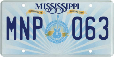 MS license plate MNP063