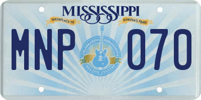 MS license plate MNP070