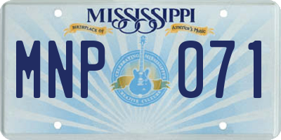 MS license plate MNP071