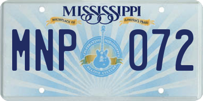 MS license plate MNP072