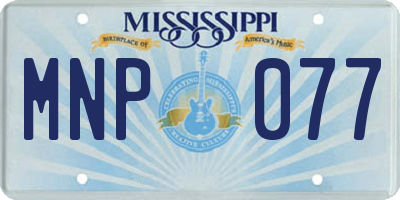 MS license plate MNP077