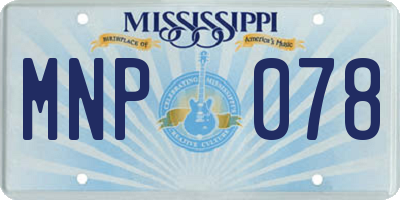 MS license plate MNP078