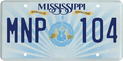 MS license plate MNP104