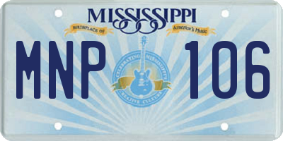 MS license plate MNP106
