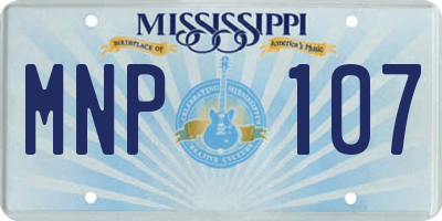 MS license plate MNP107
