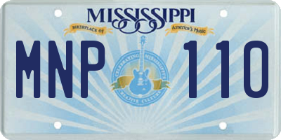 MS license plate MNP110