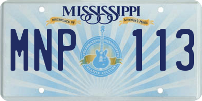 MS license plate MNP113