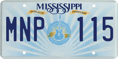MS license plate MNP115