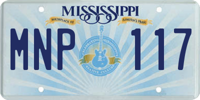 MS license plate MNP117