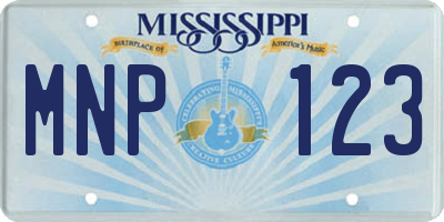 MS license plate MNP123