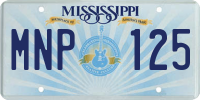 MS license plate MNP125