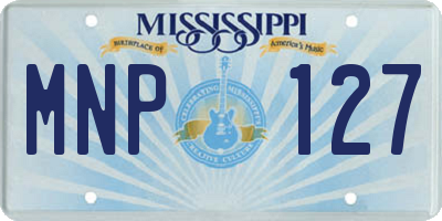 MS license plate MNP127