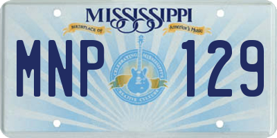 MS license plate MNP129