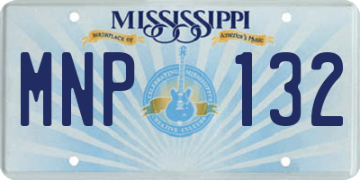MS license plate MNP132