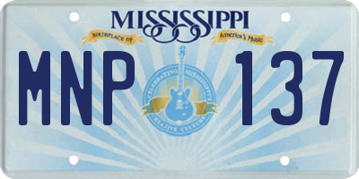 MS license plate MNP137