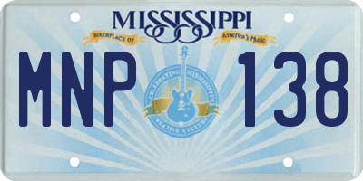 MS license plate MNP138