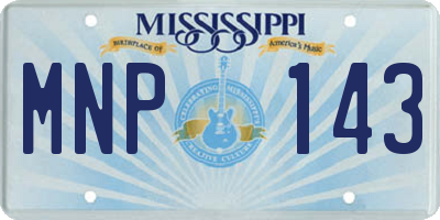 MS license plate MNP143