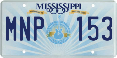 MS license plate MNP153