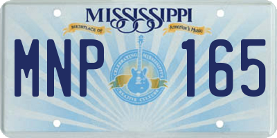 MS license plate MNP165