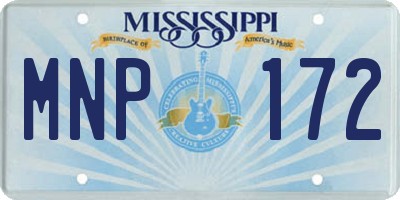 MS license plate MNP172