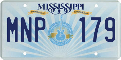 MS license plate MNP179