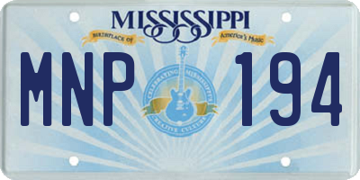 MS license plate MNP194