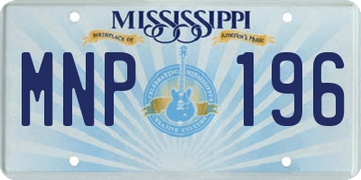 MS license plate MNP196