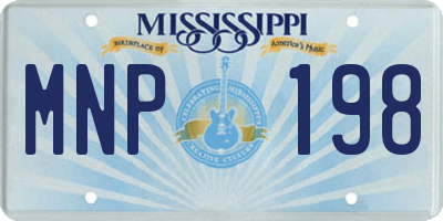 MS license plate MNP198