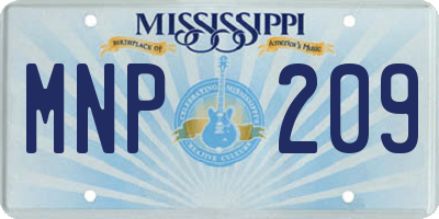 MS license plate MNP209