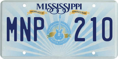 MS license plate MNP210