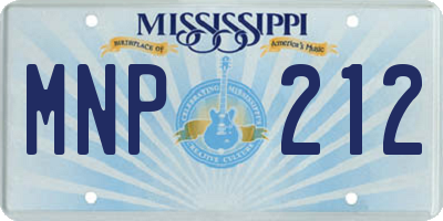 MS license plate MNP212