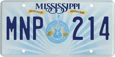 MS license plate MNP214