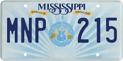 MS license plate MNP215