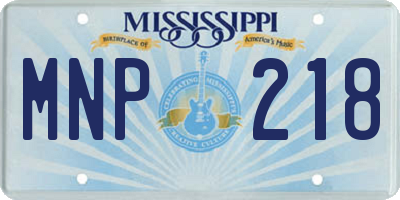 MS license plate MNP218