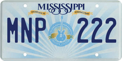 MS license plate MNP222