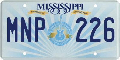 MS license plate MNP226