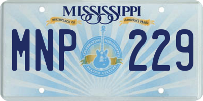 MS license plate MNP229