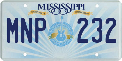 MS license plate MNP232