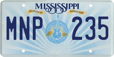 MS license plate MNP235