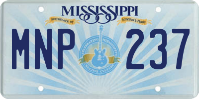 MS license plate MNP237