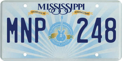 MS license plate MNP248