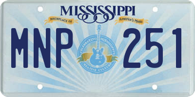 MS license plate MNP251