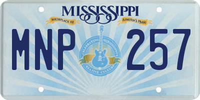 MS license plate MNP257