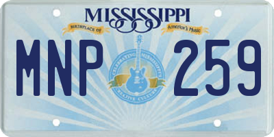 MS license plate MNP259