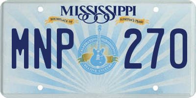 MS license plate MNP270